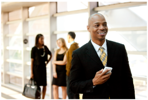 happy man with phone